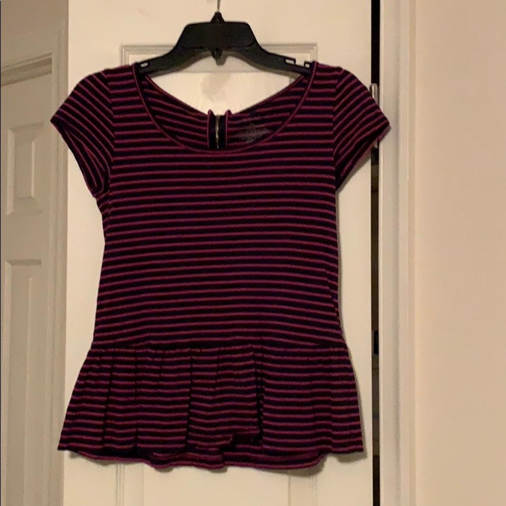 Ann Taylor short sleeve peplum top